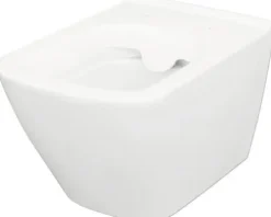 Cersanit Wand-WC Set City Square Tiefspüler ohne Spülrand weiß glänzend mit WC-Sitz, Vorwandelement mechanisch SZWZ1008556282