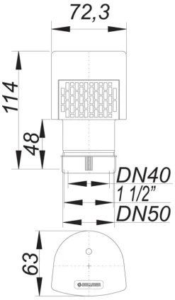 Dallmer Rohrbelüfter DallVent Mini DN 40/50, 1 1/2, 1289838