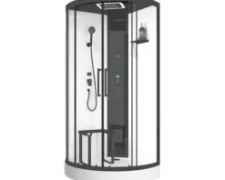 Dampfdusche Aurlane Relax Dark Hammam 95 x 95 x 218 cm schwarz