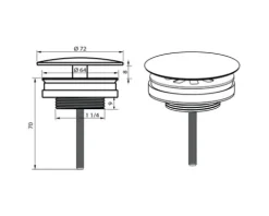 Design Schaftventil 1 1/4" matt gold