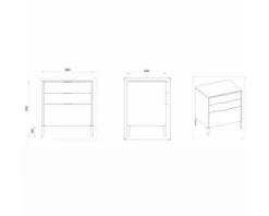 Devo Kommode mit 3 Schubladen Lotos BxHxT 60 x 76 x 53 cm stahlperfect touch stahlgrau/schwarz