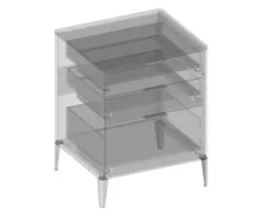 Devo Kommode mit 3 Schubladen Lotos BxHxT 60 x 76 x 53 cm stahlperfect touch stahlgrau/schwarz