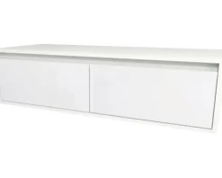 Devo Waschbeckenunterschrank Cristal 2.0 BxHxT 120 x 32 x 49 cm alpine white/signal white glass
