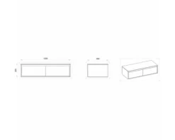 Devo Waschbeckenunterschrank Cristal 2.0 BxHxT 120 x 32 x 49 cm alpine white/signal white glass