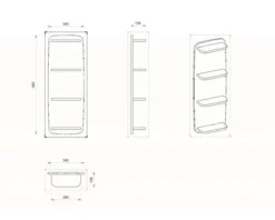 Devo Hängeregal Oval BxHxT 34 x 94 x 13.8 cm weiß