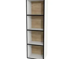 Devo Hängeschrank offen Sonus 2.0 BxHxT 38 x 124.5 x 28 cm arctic white hochglanz