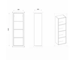 Devo Hängeschrank offen Sonus 2.0 BxHxT 38 x 124.5 x 28 cm classico muschel