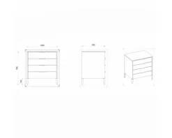 Devo Kommode mit 4 Schubladen Lotos BxHxT 100 x 76 x 53 cm stahlperfect touch stahlgrau/schwarz