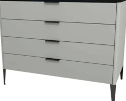 Devo Kommode mit 4 Schubladen Lotos BxHxT 100 x 76 x 53 cm stahlperfect touch stahlgrau/schwarz