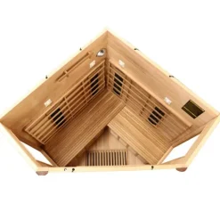 Dewello® Infrarotkabine Infrarotsauna TORONTO 152cm x 152cm inkl. 6 Vollspektrumstrahler, 3 Karbonstrahler, Farblicht