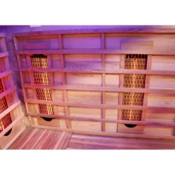 Dewello® Infrarotkabine Infrarotsauna TORONTO 152cm x 152cm inkl. 6 Vollspektrumstrahler, 3 Karbonstrahler, Farblicht