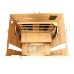 Dewello® Infrarotkabine Infrarotsauna PIERSON PRO 135cm x 105cm Hemlock-Zeder inkl. DUO Strahler, Vollspektrumstrahler, Karbonstrahler