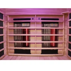 Dewello® Infrarotkabine Infrarotsauna PIERSON PRO 135cm x 105cm Hemlock-Zeder inkl. DUO Strahler, Vollspektrumstrahler, Karbonstrahler