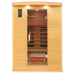 Dewello® Infrarotkabine Infrarotsauna PIERSON PRO 135cm x 105cm Hemlock-Zeder inkl. DUO Strahler, Vollspektrumstrahler, Karbonstrahler