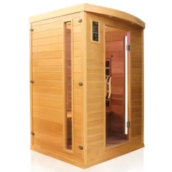 Dewello® Infrarotkabine Infrarotsauna PIERSON PRO 135cm x 105cm Hemlock-Zeder inkl. DUO Strahler, Vollspektrumstrahler, Karbonstrahler