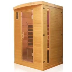 Dewello® Infrarotkabine Infrarotsauna PIERSON PRO 135cm x 105cm Hemlock-Zeder inkl. DUO Strahler, Vollspektrumstrahler, Karbonstrahler