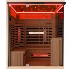Dewello® Infrarotkabine Infrarotsauna KENORA 160cm x 120cm inkl. 7 Vollspektrumstrahler, 3 Karbonstrahler, LED