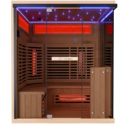 Dewello® Infrarotkabine Infrarotsauna KENORA 160cm x 120cm inkl. 7 Vollspektrumstrahler, 3 Karbonstrahler, LED