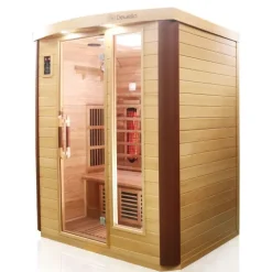 Dewello® Infrarotkabine Infrarotsauna TORONTO 160cm x 110cm inkl. 5 Vollspektrumstrahler, 4 Karbonstrahler, 4 Personen