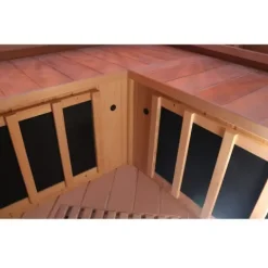 Dewello® Infrarotkabine Infrarotsauna BRANDON 120cm x 120cm inkl. 6 Vollspektrumstrahler, 3 Karbonstrahler, 2 Personen