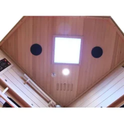 Dewello® Infrarotkabine Infrarotsauna BRANDON 120cm x 120cm inkl. 6 Vollspektrumstrahler, 3 Karbonstrahler, 2 Personen