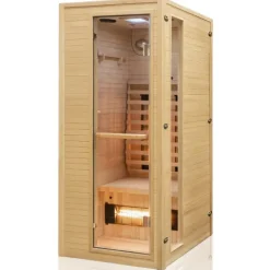 Dewello® Infrarotkabine Infrarotsauna CALGARY 90cm x 90cm inkl. 4 Vollspektrumstrahler, Farblichtherapie, LED