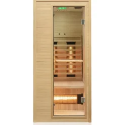 Dewello® Infrarotkabine Infrarotsauna CALGARY 90cm x 90cm inkl. 4 Vollspektrumstrahler, Farblichtherapie, LED