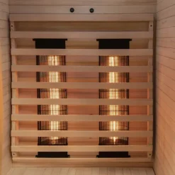 Dewello® Infrarotkabine Infrarotsauna CALGARY 90cm x 90cm inkl. 4 Vollspektrumstrahler, Farblichtherapie, LED