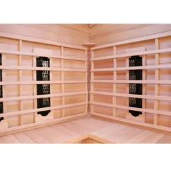 Dewello® Infrarotkabine Infrarotsauna HALEY 160cm x 160cm inkl. 8 Keramikstrahler, Karbonstrahler und Zubehör, Farblicht, LED