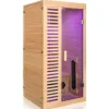 Dewello® Infrarotkabine Infrarotsauna HAMLIN 90cm x 90cm inkl. 4 Keramikstrahler, Karbon Karbonstrahler, 1Person, LED