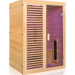 Dewello® Infrarotkabine Infrarotsauna HAMLIN 130cm x 105cm inkl. 5 Keramikstrahler, Karbon Karbonstrahler, Farblicht