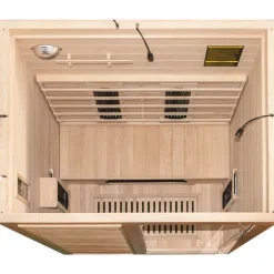 Dewello® Infrarotkabine Infrarotsauna HAMLIN 130cm x 105cm inkl. 5 Keramikstrahler, Karbon Karbonstrahler, Farblicht