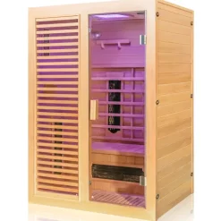 Dewello® Infrarotkabine Infrarotsauna HAMLIN 130cm x 105cm inkl. 5 Keramikstrahler, Karbon Karbonstrahler, Farblicht