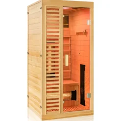 Dewello® Infrarotkabine Infrarotsauna HAMLIN 90cm x 90cm inkl. 4 Vollspektrumstrahler, Karbonstrahler, 1 Person, LED