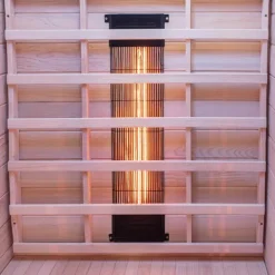 Dewello® Infrarotkabine Infrarotsauna HAMLIN 90cm x 90cm inkl. 4 Vollspektrumstrahler, Karbonstrahler, 1 Person, LED
