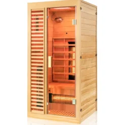 Dewello® Infrarotkabine Infrarotsauna HAMLIN 90cm x 90cm inkl. 4 Vollspektrumstrahler, Karbonstrahler, 1 Person, LED