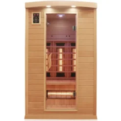 Dewello® Infrarotkabine Infrarotsauna HYDER 115cm x 105cm inkl. 6 Vollspektrumstrahler, Radio, Farblicht, 2 Personen,LED