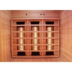 Dewello® Infrarotkabine Infrarotsauna HYDER 115cm x 105cm inkl. 6 Vollspektrumstrahler, Radio, Farblicht, 2 Personen,LED