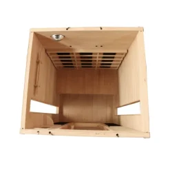 Dewello® Infrarotkabine Infrarotsauna HYDER 115cm x 105cm inkl. 6 Vollspektrumstrahler, Radio, Farblicht, 2 Personen,LED