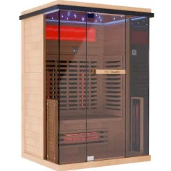 Dewello® Infrarotkabine Infrarotsauna KENORA 130cm x 105cm inkl. 5 Vollspektrumstrahler, 3 Karbonstrahler, LED