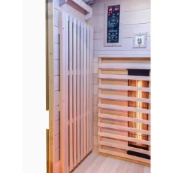 Dewello® Infrarotkabine Infrarotsauna KINGSTON 90cm x 90cm inkl. 3 Vollspektrumstrahler, 4 Karbonstrahler, Farblicht,LED