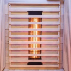 Dewello® Infrarotkabine Infrarotsauna KINGSTON 90cm x 90cm inkl. 3 Vollspektrumstrahler, 4 Karbonstrahler, Farblicht,LED