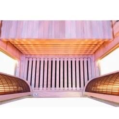 Dewello® Infrarotkabine Infrarotsauna KINGSTON 90cm x 90cm inkl. 3 Vollspektrumstrahler, 4 Karbonstrahler, Farblicht,LED