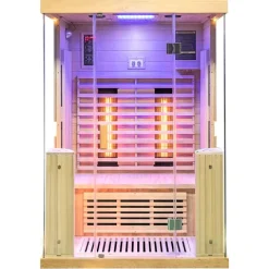 Dewello® Infrarotkabine Infrarotsauna KINGSTON 130cm x 105cm inkl. 4 Vollspektrumstrahler, 2 Karbonstrahler, 2 Personen