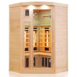 Dewello® Infrarotkabine Infrarotsauna LAKEFIELD 120cm x 120cm inkl. 5 Vollspektrumstrahler, 5 Karbonstrahler, 2 Personen