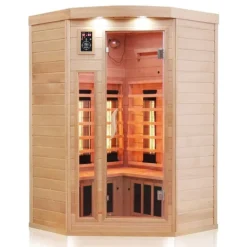 Dewello® Infrarotkabine Infrarotsauna LAKEFIELD 120cm x 120cm inkl. 5 Vollspektrumstrahler, 5 Karbonstrahler, 2 Personen