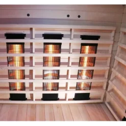 Dewello® Infrarotkabine Infrarotsauna LAKEFIELD 120cm x 120cm inkl. 5 Vollspektrumstrahler, 5 Karbonstrahler, 2 Personen