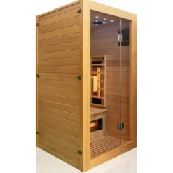 Dewello® Infrarotkabine Infrarotsauna MILTON 90cm x 90cm inkl. 4 Vollspektrumstrahler, Karbonstrahler, 1 Person, LED