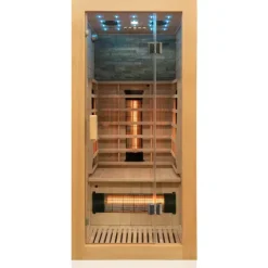 Dewello® Infrarotkabine Infrarotsauna MILTON 90cm x 90cm inkl. 4 Vollspektrumstrahler, Karbonstrahler, 1 Person, LED