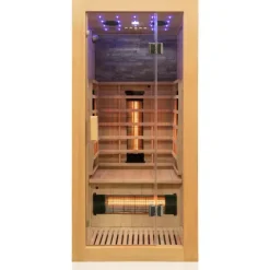 Dewello® Infrarotkabine Infrarotsauna MILTON 90cm x 90cm inkl. 4 Vollspektrumstrahler, Karbonstrahler, 1 Person, LED